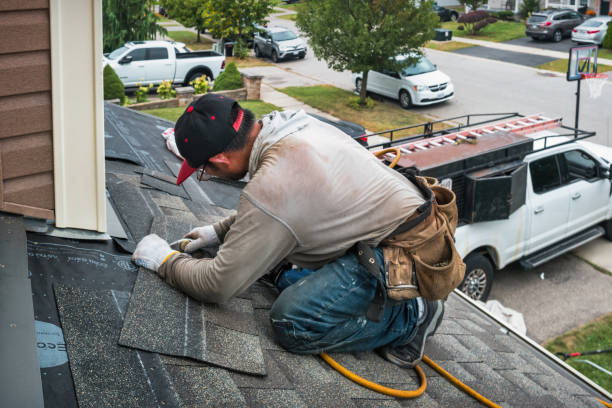 Professional Gutter Installation technician working in Winchester, IL